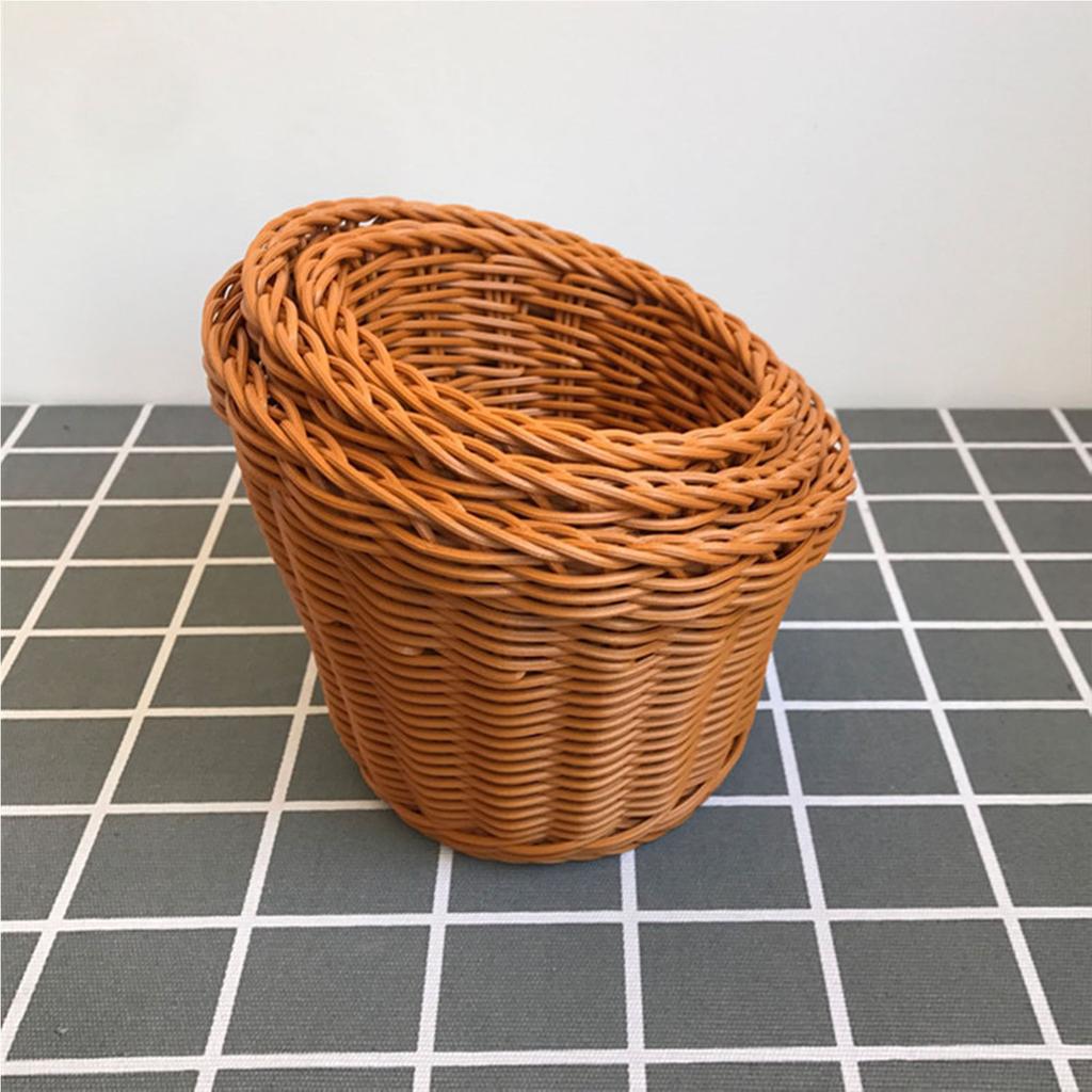 Rattan Fruit Baskets Storage Basket Woven Serving Basket Decorative Baskets for Kitchen Counter Organizer Easter Party Supplies
