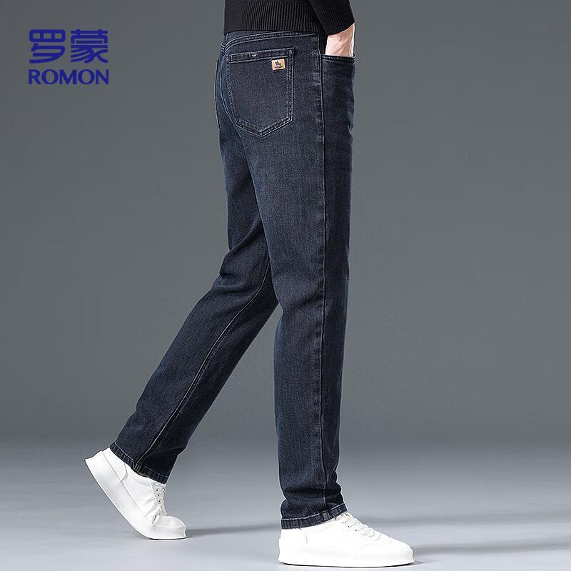 ROMON Men's Business Casual Straight Fit Stretch Jeans