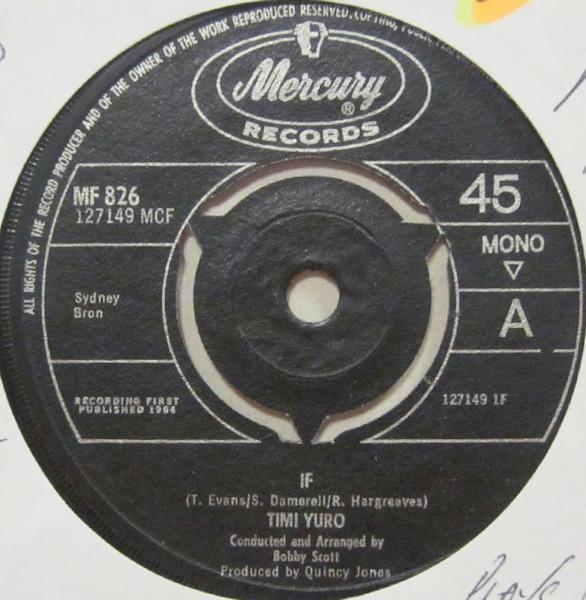 

7inch Record TIMI YURO - If MF826 Mercury 1964 UK Pop Used