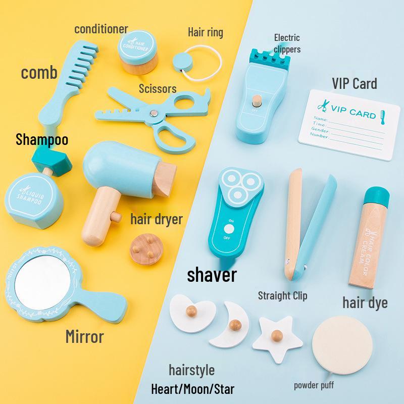 Korean Kids' Wooden Makeup & Hairdressing Pretend Play Set