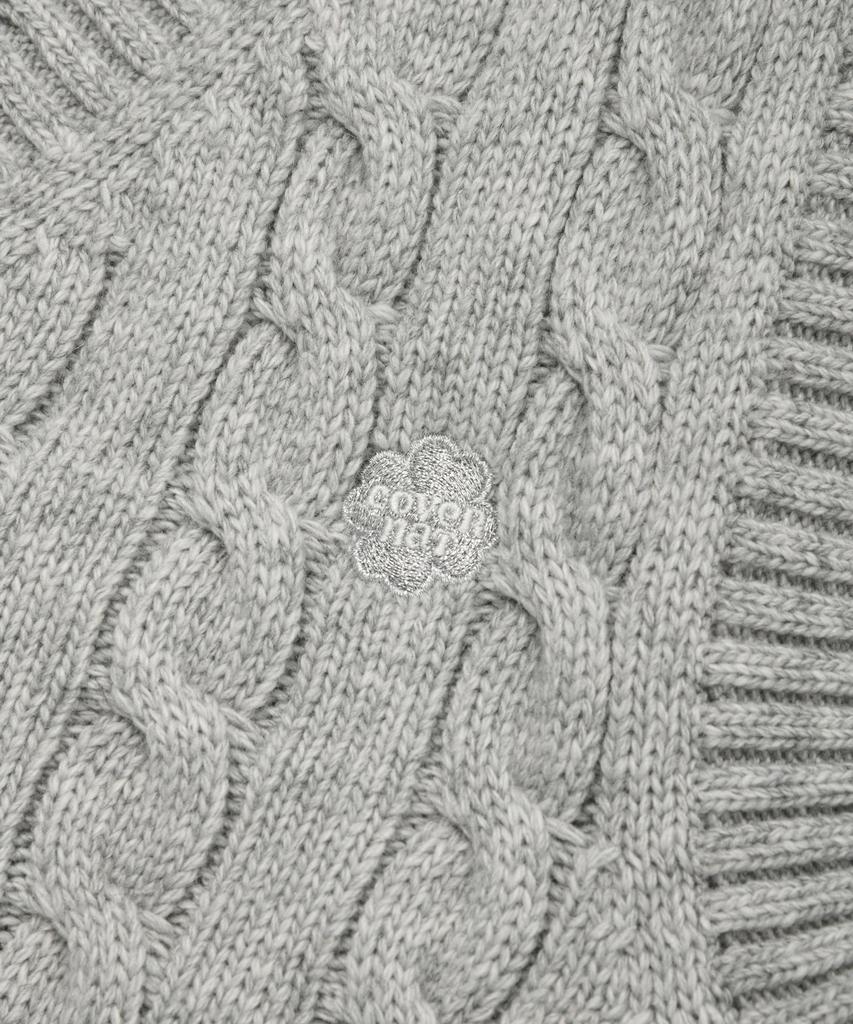 COVERNAT WOMAN Cable Knit Vest Heather Gray