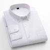 Men's Long-Sleeve Oxford Cotton Shirt - Breathable, Solid Color for Casual or Daily Wear