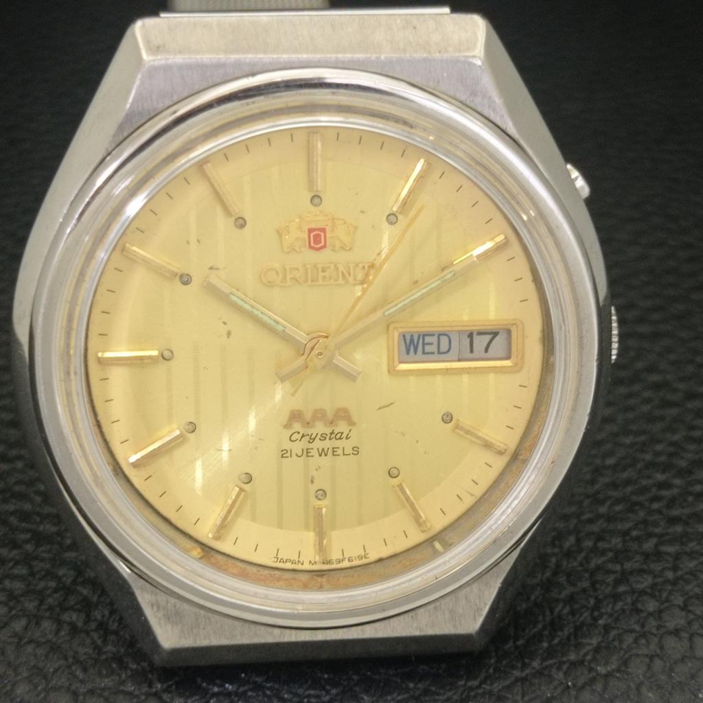 VINTAGE ORIENT AAA CRYSTAL AUTOMATIC JAPAN MENS ORIGINAL DIAL WATCH a703430-1