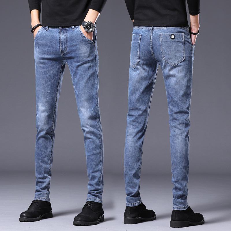 Men's Slim Fit Korean Style Elastic Jeans for Teens - Trendy, All-Match, Long Pants for Spring and Autumn
