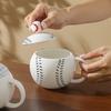 Tasse à café en forme de baseball avec couvercle Poignée en forme de C Tasse en céramique 420 ml Tasse à boire de l'eau pour café thé boissons Utilisation à la maison cuisine extérieur