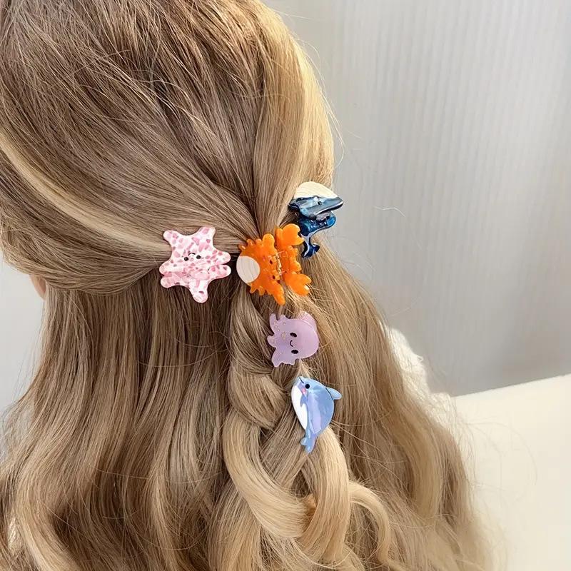Creative Marine Organism Hairpins Interesting Cute Cartoon Small Hair Clip Starfish Jellyfish Mini Hair Accessories