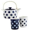 Dolce Duo Tea Set with Tea and Polka Dot Birthday Gift Teapot, Teacup, Strainer, Pattern, Ceramic, Set, DAM-357