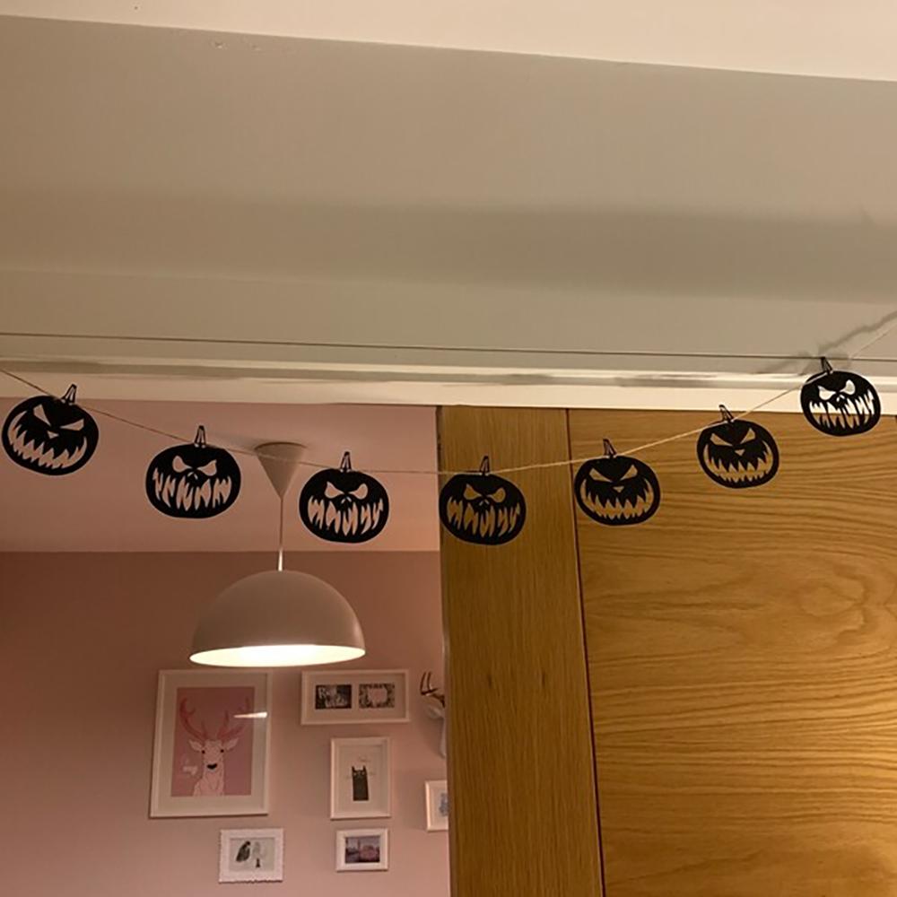 Spooky Halloween Pumpkin Garland Banner Halloween Party Fireplace Mantle Wall Backdrop Home Decor Birthday Autumn Decor Supplies