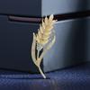 Brooch Women's Wholesale High-end Wheat Corsage Niche Design Sense Anti-light Pin Buckle Suit Fixed Clothing Accessories