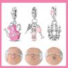Kupfer Französisches Weinglas Teekanne Kerzenschein-Dinner Anhänger Charms Perlen für Original Armband Frau Mädchen Schmuck