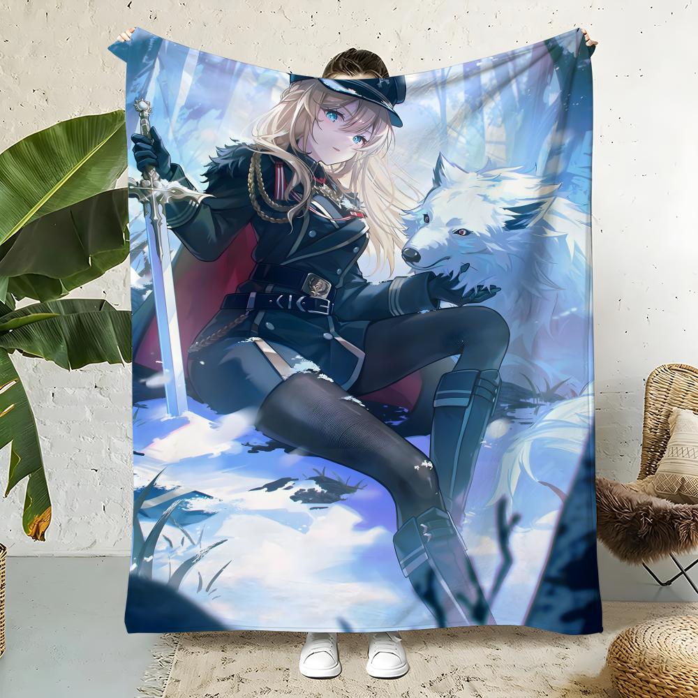 Game A-Azur Lane Throw Flannel Throw Blanket,Bed Home Office Nap Blanket Travel,Camping,Picnic Blanket Soft Decor 75X95CM