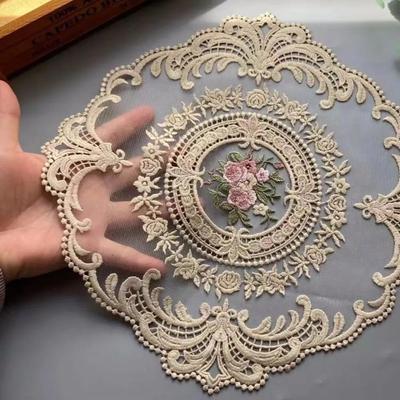 28cm Spitze Bestickt Vintage Spitze Tischset Abdeckung Handtuch Tee Tisch Matte Dekorative Ornament Tischdecke Flagge