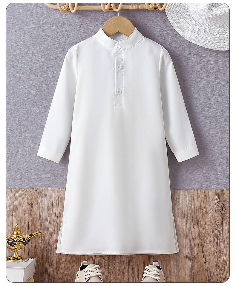 Trendy Middle East Teen Embroidery Vest & Robe Set - Arabic Style Boys' Outfit