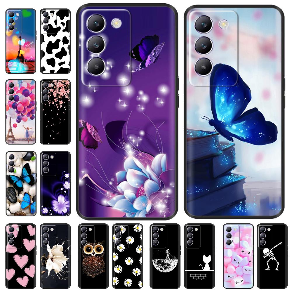 For Vivo V30 V40 SE Phone Case Shockproof Silicone Soft Bumper Cases For Vivo V40 SE V30 SE Luxury Painted Protection Back Cover