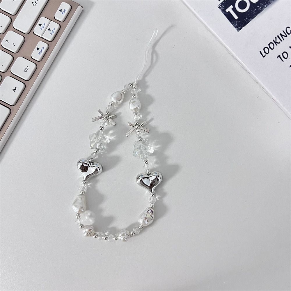 Anti-lost Bow Phone Case Pendant Beaded Y2K Mobile Phone Charms  Christmas Gifts
