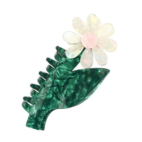 

Women Hair Claw Bowknot Flower Shape Anti-slip Teeth Hair Clip Large Size Back Head Shark Hair Claw Party Travel Hair Accessories темно-зеленого
