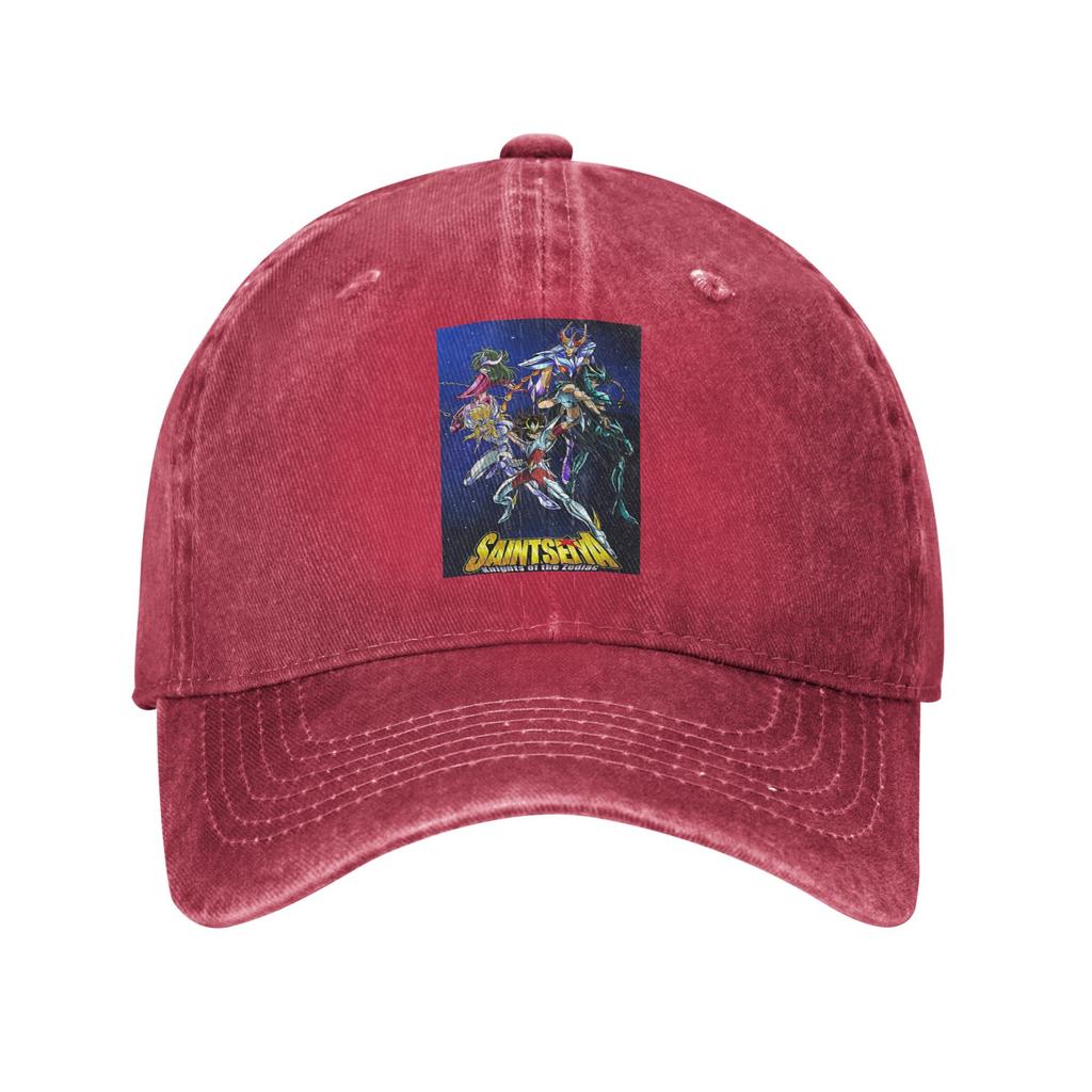 Knights Of The Zodiac Saint Seiya Anime Denim Fabric Cap Casual Baseball Caps Adjustable Hat Summer Unisex Baseball Hats