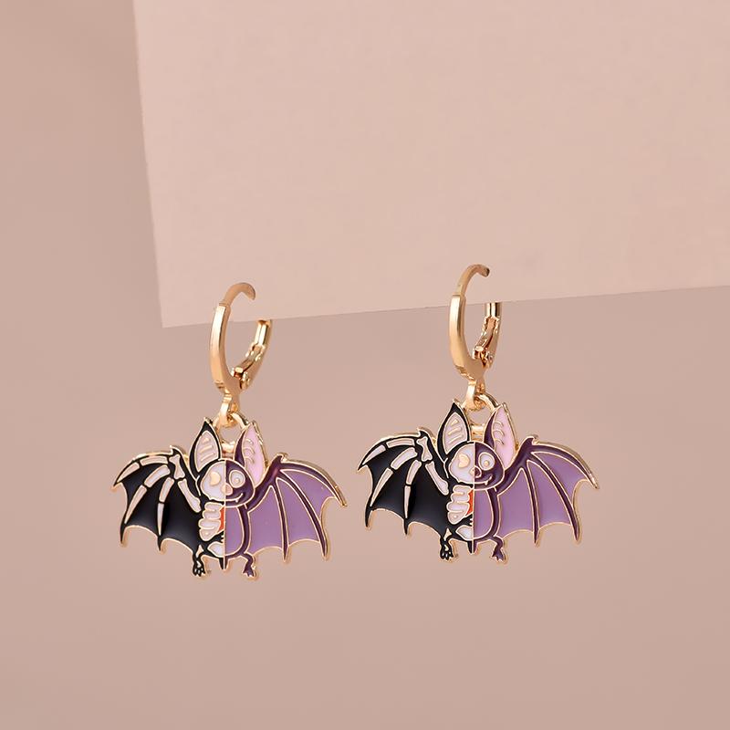 Colorful Aesthetic Animal Cat Rabbit Koi Dragon Earrings For Women Girls Enameled Delicate Gold Color Hoop Earrings Jewelry Gift