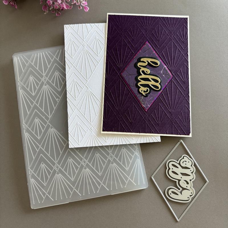 Embossing Template: 2D Thin Plastic Texture Plate for DIY Card & Diary Crafting