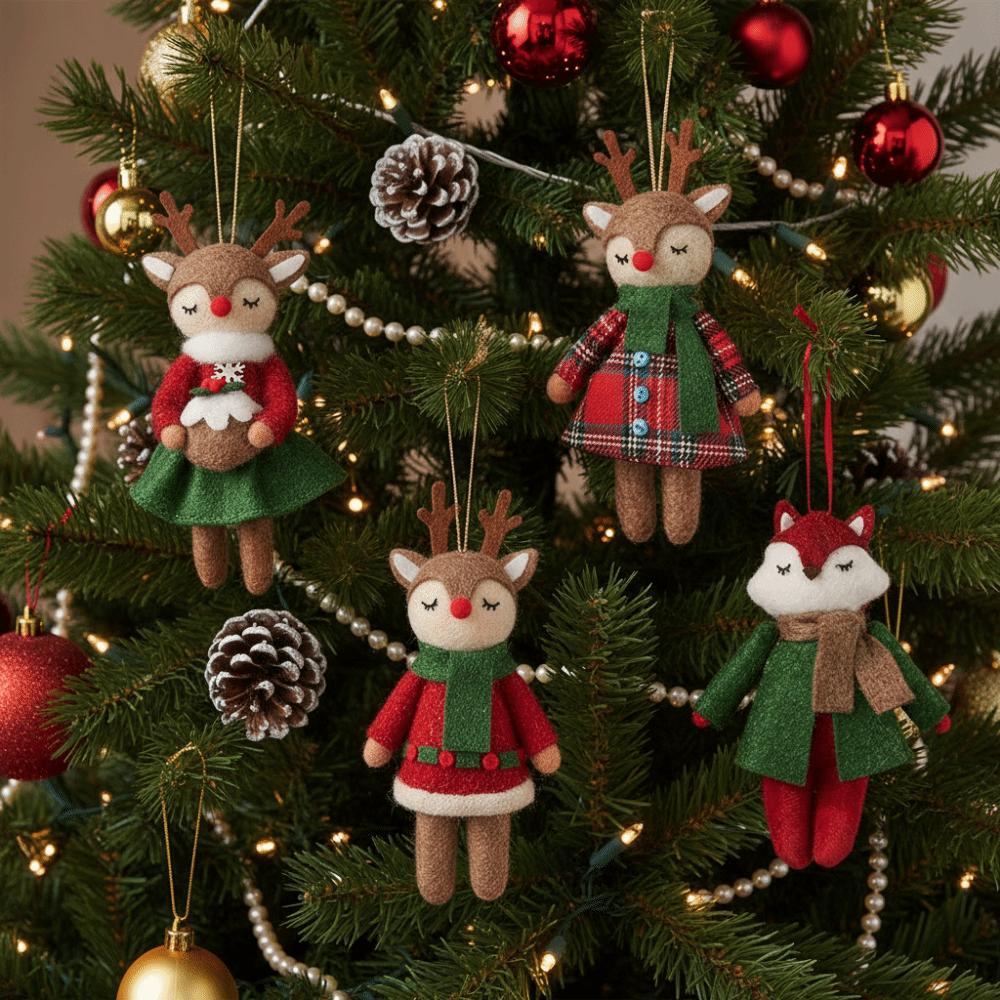 Creative Xmas Tree Ornament Vintage Style Elegant Christmas Tree Decorations Durable Reusable Christmas Tree Hanging Pendant