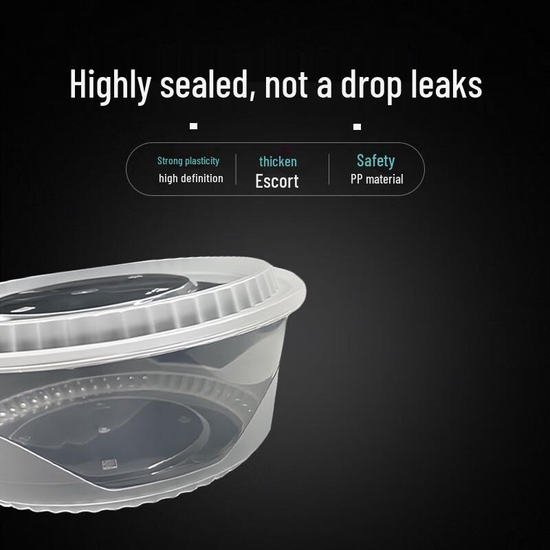 Lvkangchu 3500ml Round Disposable Food Containers with Lids, 90-Pack