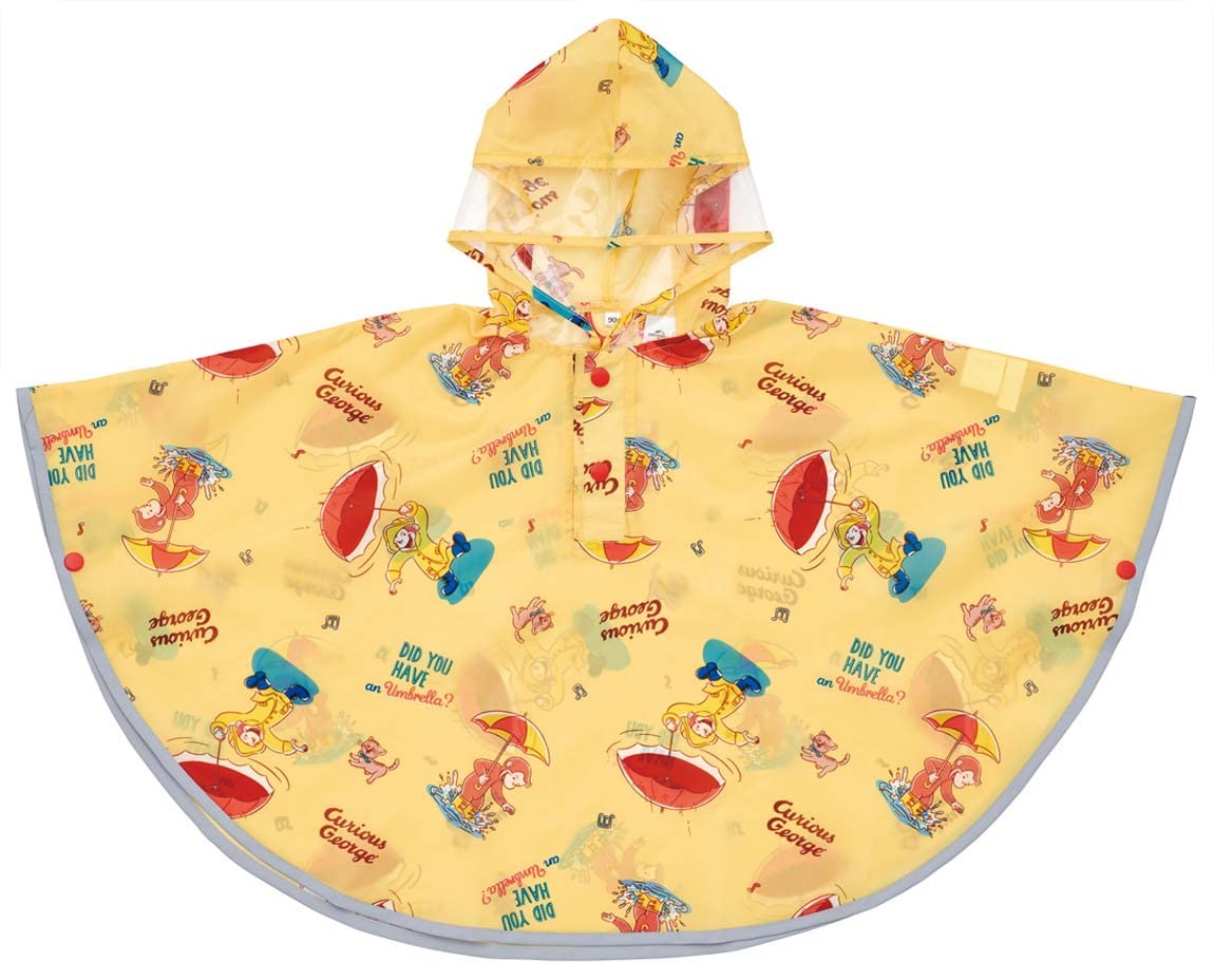 

Skater Rain for Curious George Size Suitable for Children Poncho/Raincoat Children, Design, 23, 80-100cm (RAPO2-A)