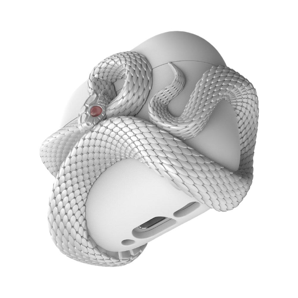 For AirPods Pro 3 Earphone Protective Case Snake-shaped Protective Headphone Shell Anti-drop Scratch-resistant Hollow Resin Case