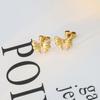 The Same 18K Gold Titanium Steel Jewelry Earrings, Simple Small Fragrant Style Bow Stud Earrings, Women'S High-End Sense