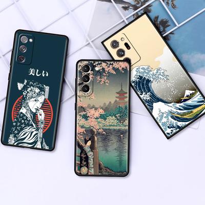 Soft Case For Samsung Galaxy S22 Ultra S20 FE S21 S23 Plus S10 Lite S9 S8 S10e TPU Silicone Phone Cover Japanese Style Art Japan