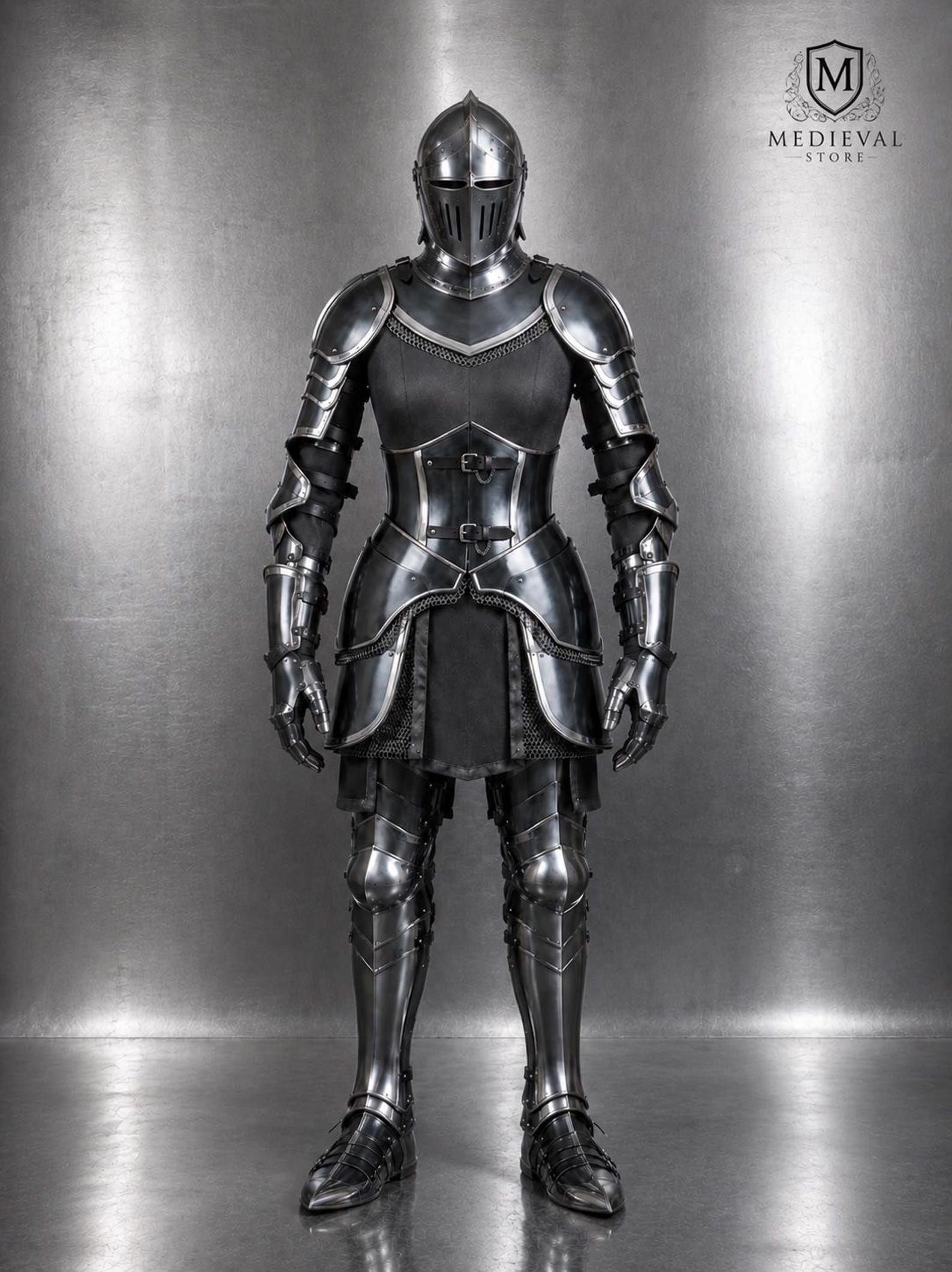Women s Medieval Knight Cosplay Costume Full Body LARP Fantasy Renaissance Outfit  S ,  M ,  L ,  XL ,  XXL . серебряный