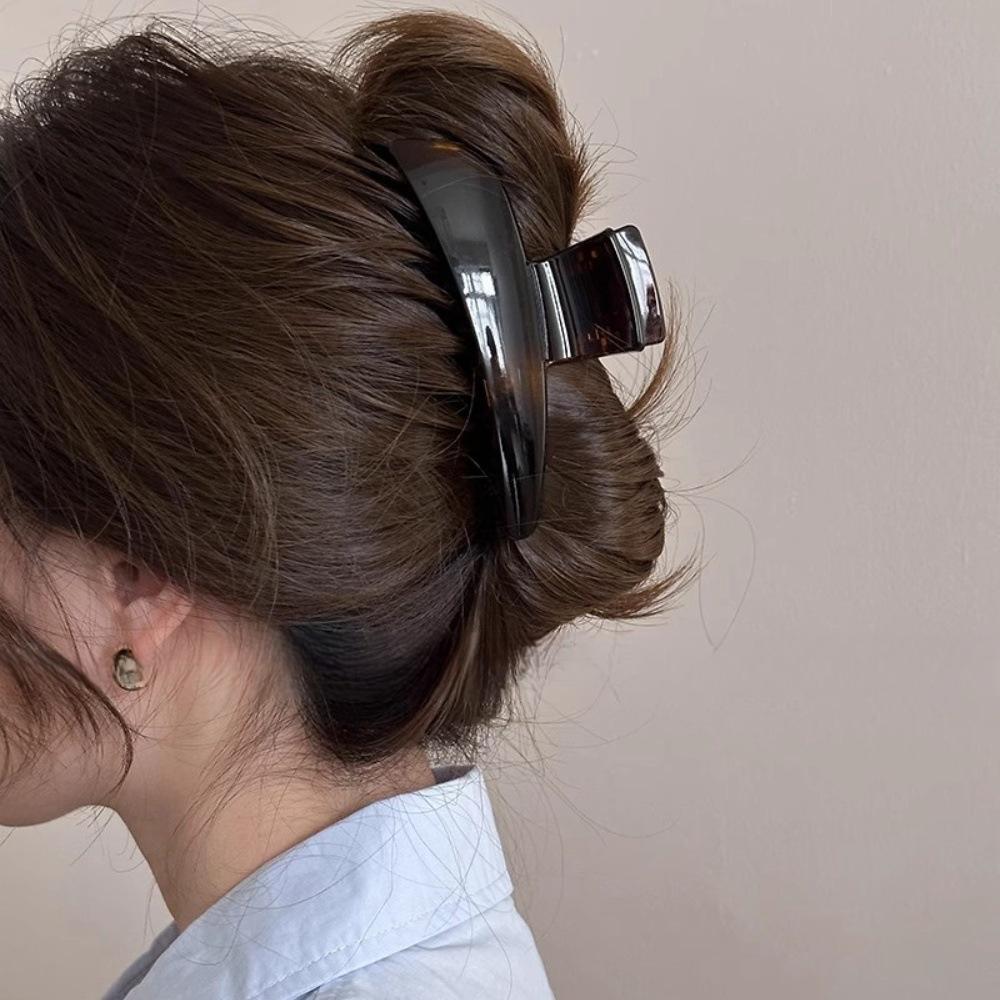 Korean acrylic large high ponytail grab clip 2025 new shark clip back head hairpin headgear