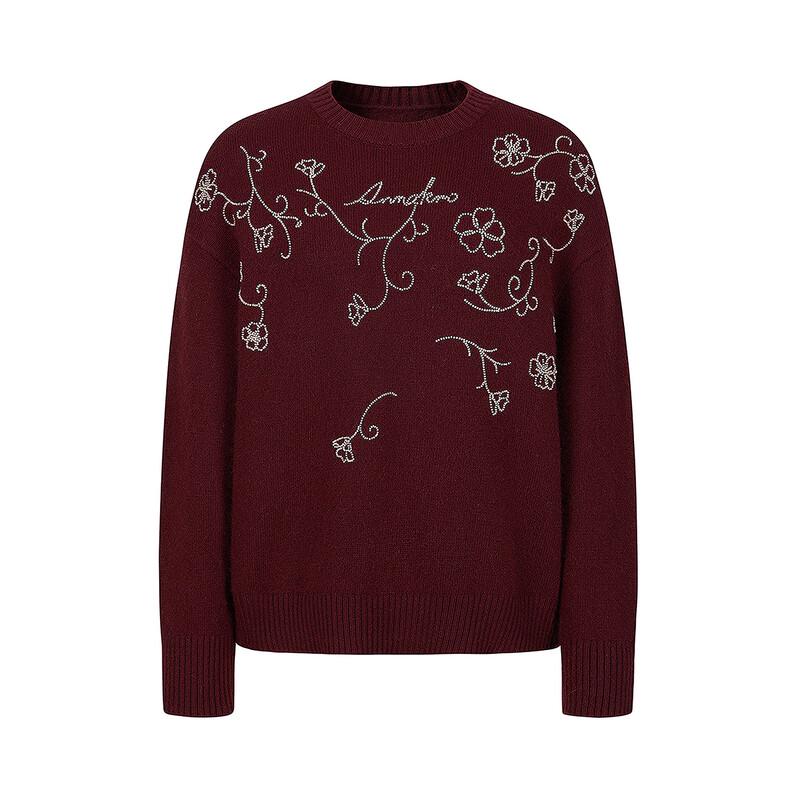 Juzui Annakou Women's Hollyhock Embroidered Knit Sweater