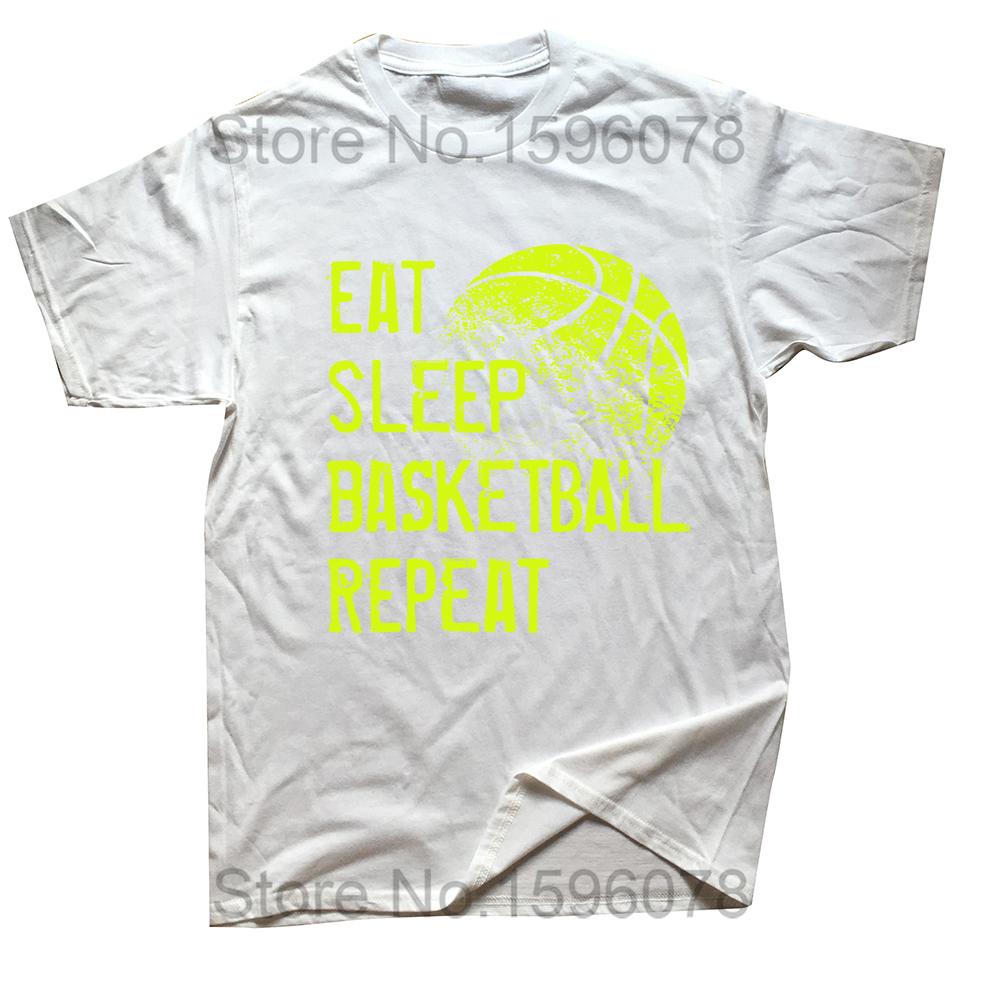 Funny Eat Sleep Basketball Repeat T Shirts Graphic Cotton Streetwear Short Sleeve Birthday Gifts Summer T-shirt Mens Clothing