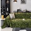 Green Chenille Slipcover Retro Tiger Animal Anti Cat Scratch Furniture Protector Bedspread Couch Towel Full Cover Blanket 3 Set