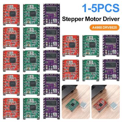 1-5pcs A4988 DRV8825 Stepper Motor Driver Control Board with Heat Sink Motor Driver Extension Shield Module for 3D Printer
