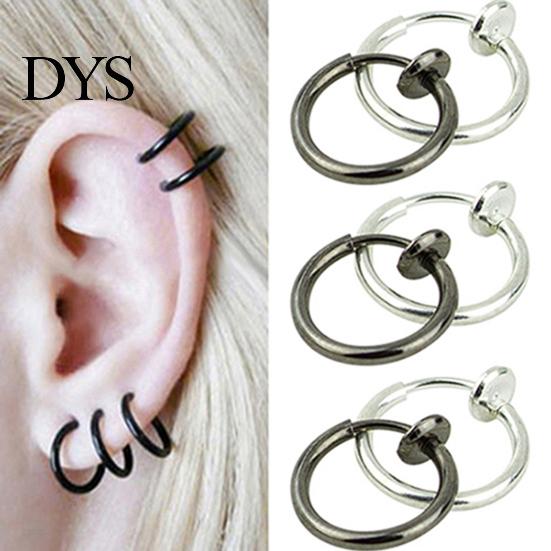 Goth Punk Earring 1Pc Simple No Deformance Unisex Nose Ear Piercing Lip Hoop Ring for Party Club Stud