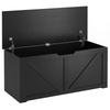 127L Home Storage Box, with Safety Hinges - Black Wood-Effect