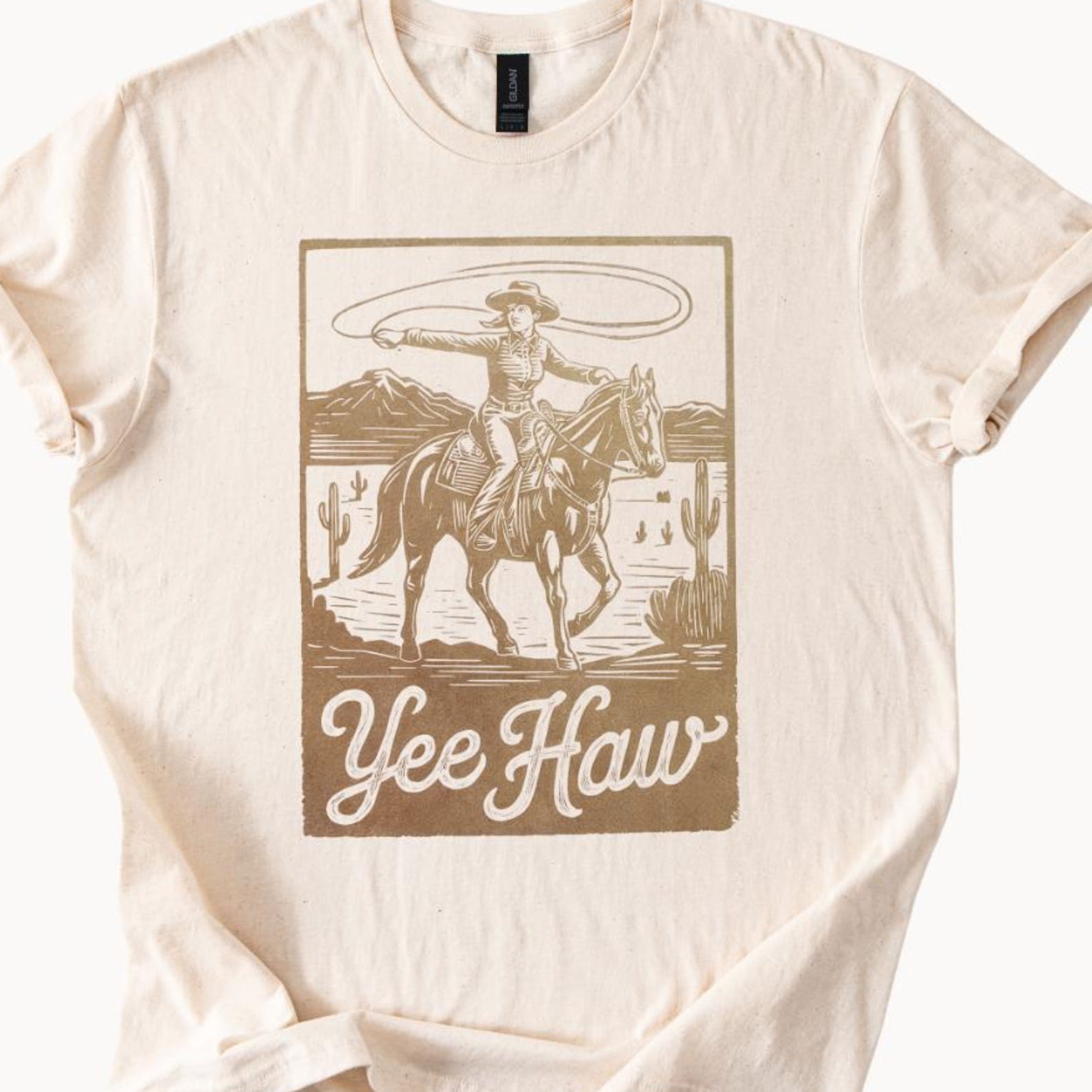 Yee Haw Cowboy T Shirt Western Graphic Tee Vintage Country Shirt Rodeo Shirt Desert Cowboy TShirt Southwest Graphic Tee 140