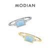 Modian S925 Sterling Silver Opal Ring - Korean Style, Light Luxury, Versatile, High-End Feel for Women's Temperament.