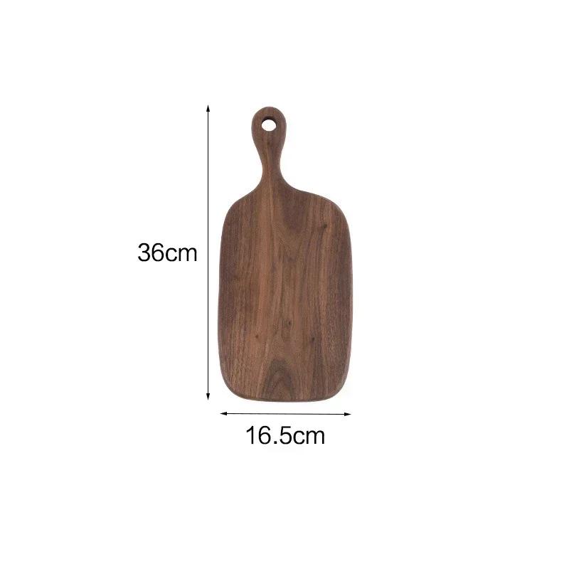 Solid Wood Chopping Boards with Handle, Cutting Board, Black Walnut Fruit Cutting Board, Western Restaurant Bread Board