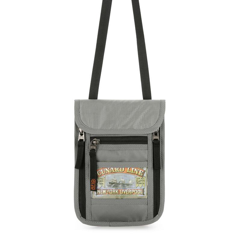Travel Passport Bag with Anti-scan Feature, Neck-attached Identification Case, Portable Storage Card Holder