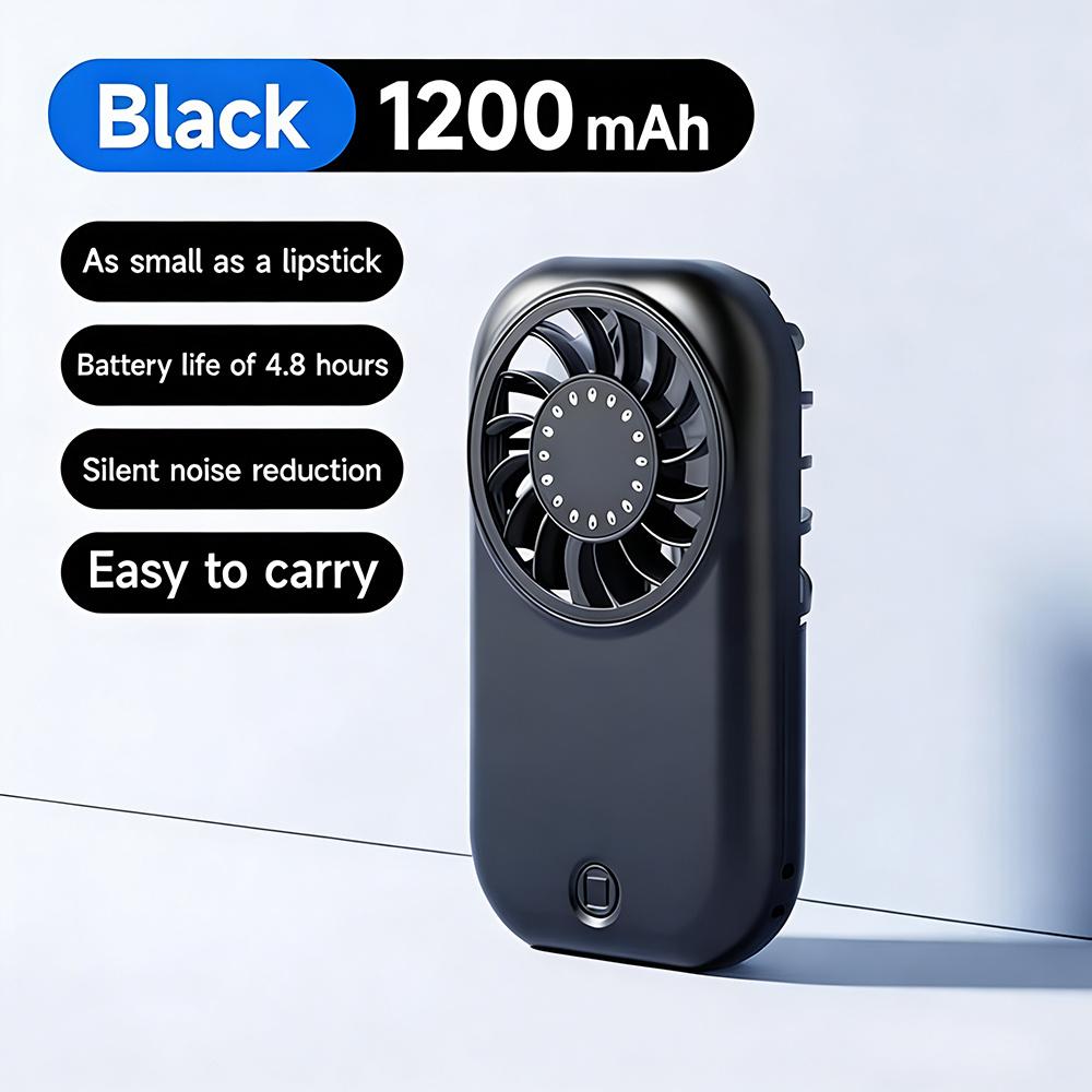 Portable Fan, Handheld Fan, Rechargeable, 1200 Mah, USB, Type-C, Quiet, 5 Levels of Speed, Small, Mini Fan