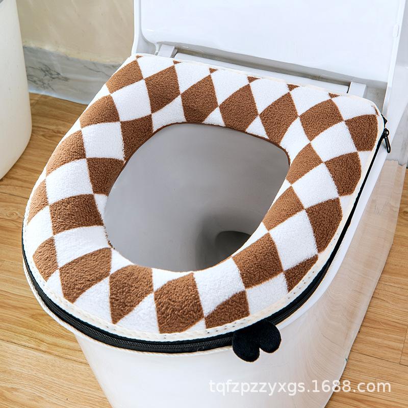 Four Seasons Universal Toilet Cover Winter Toilet Cover Waterproof Toilet Cushion Zipper Home Furnishing