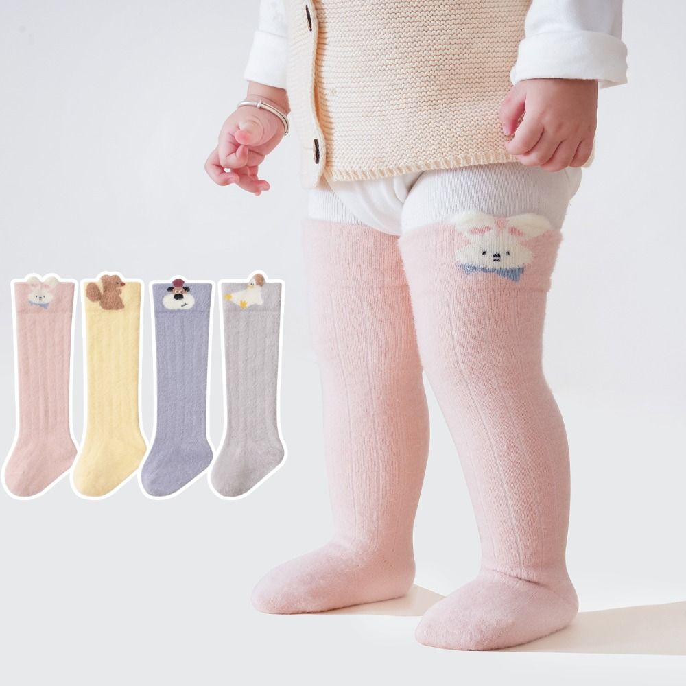 Soft Baby Knee High Socks Warm Toddler Socks Cute Leg Warmers  for 0-3 Years Old