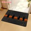1pc, 2D Flat Printing Halloween Cat Pumpkin Pattern Entrance Mat, Non-Slip Machine Washable Easy Clean Polyester Carpet, Suitable for Home And Outdoor