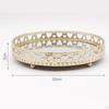 gold Mirror Jewelry Tray Display Stand Decorative Round Holder Plate for Bathroom