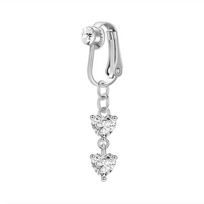 Non-Piercing Butterfly Fake Belly Piercing Butterfly Clip On Umbilical Navel Crystal Fake Piercing Fake Clip Belly Button Rings