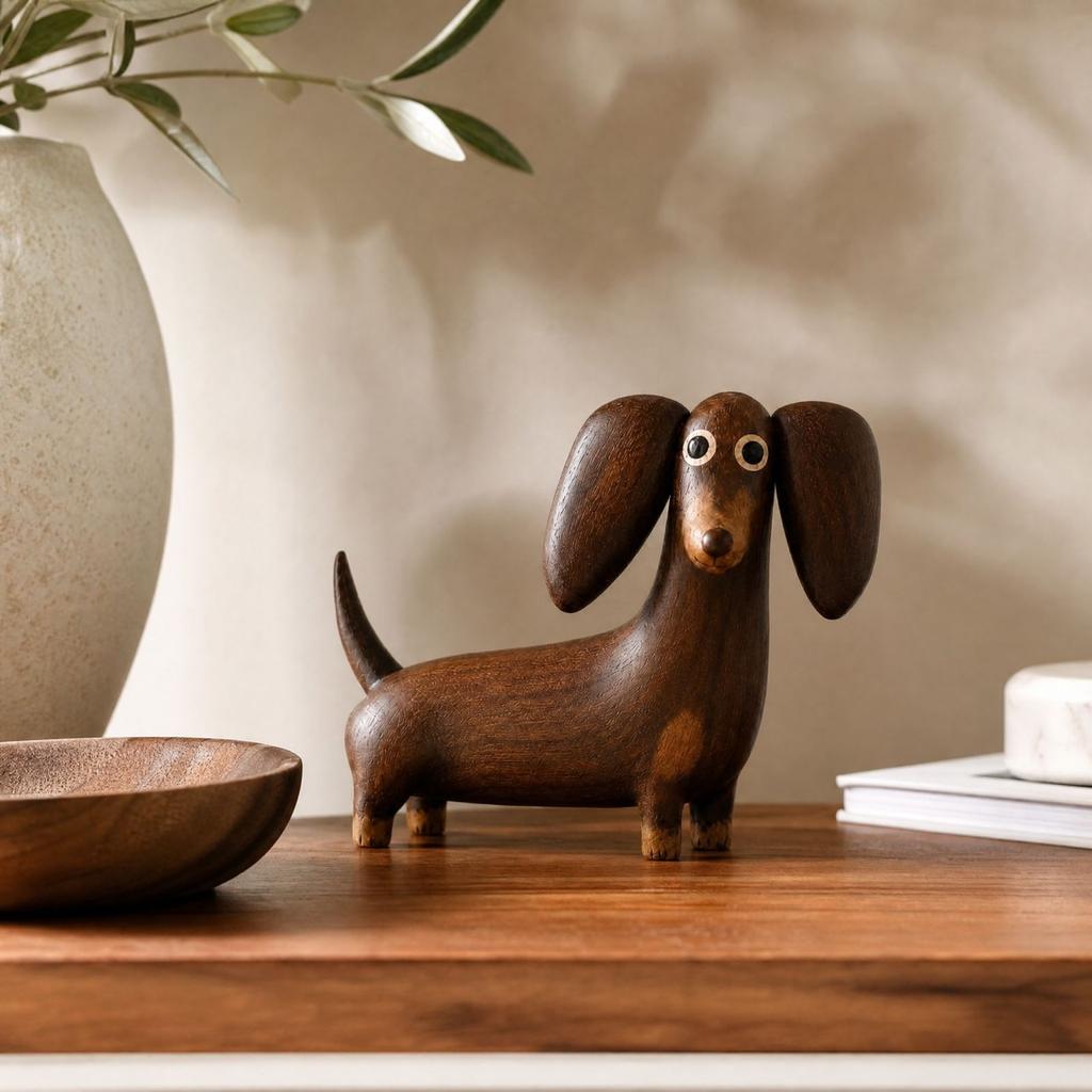 Dog Statue Figurine for Home Decor Desk Shelf Table Centerpiece