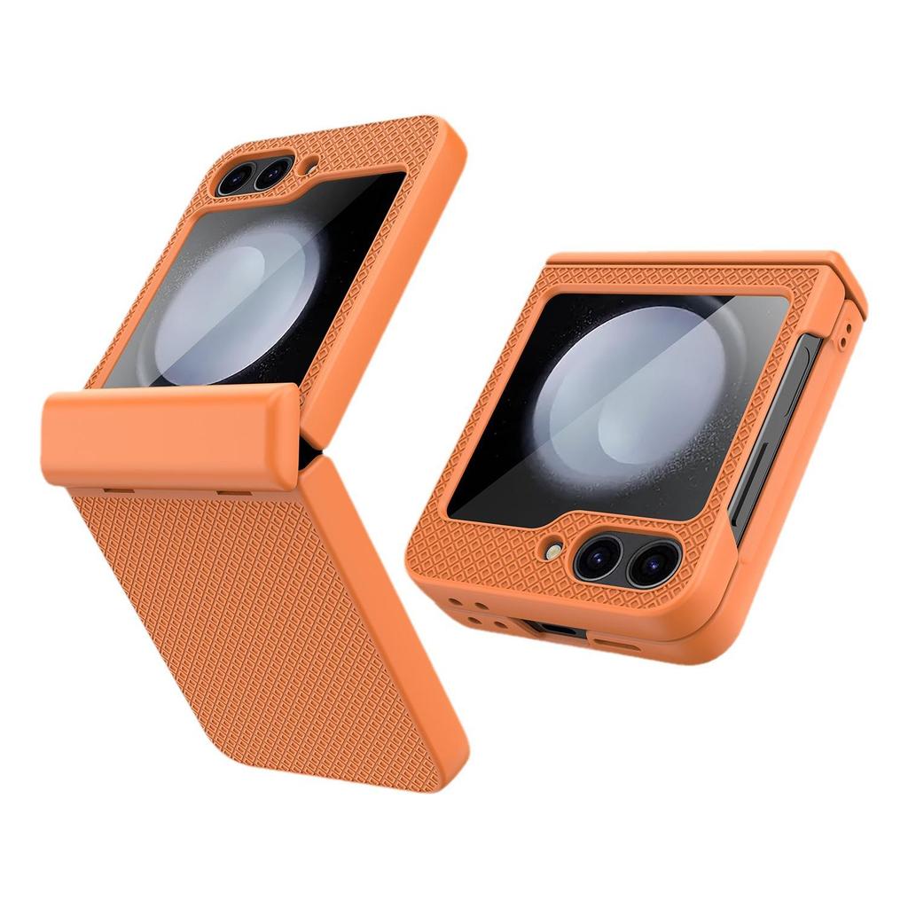 Samsung Z Flip6 Full Wrap Checkered Phone Case with Lens Film and Spring Anti-Fall Protection