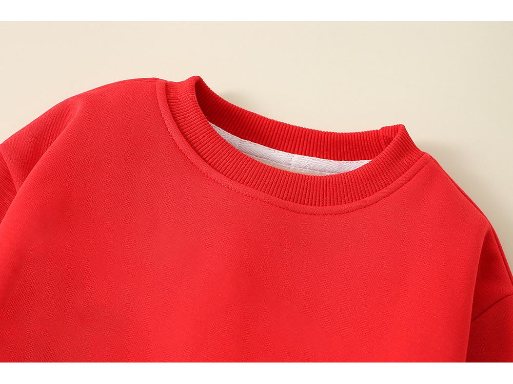 Children's Fleece-Lined Sweatshirt - Winter Warm Top for Boys & Girls, New Year & Christmas Apparel, Thickened Baby Winter Clothing
